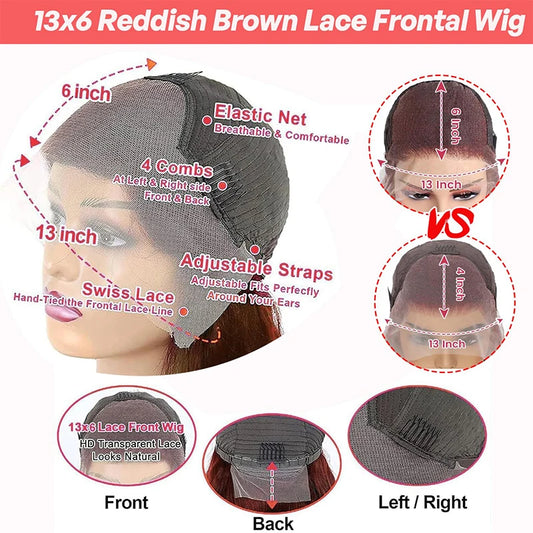 Lace Front Wig (Reddish Brown)
